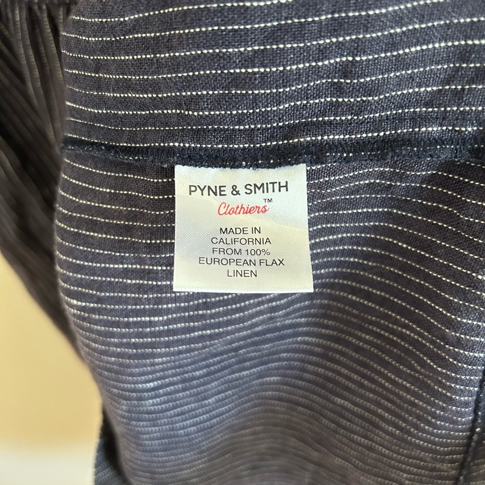 Pyne & Smith Striped Navy Button-Front Midi Dress - Picture 5 of 6